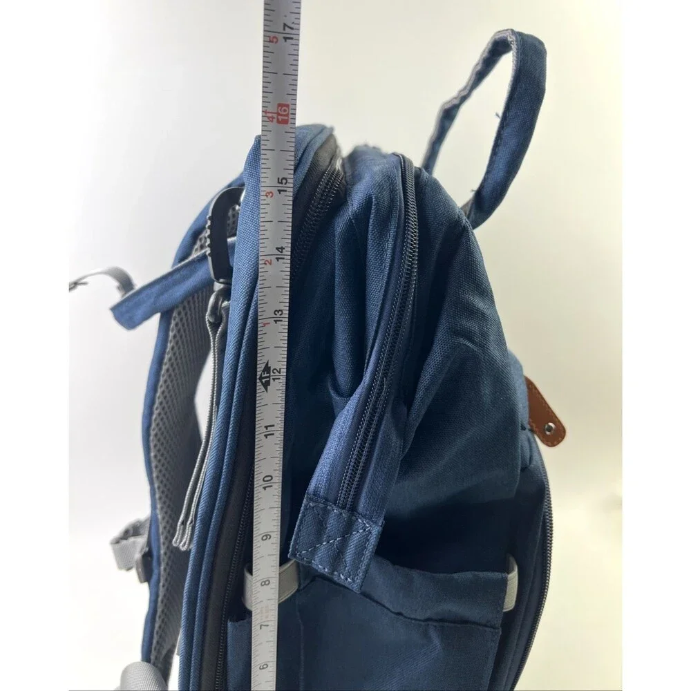 Kabaqoo Diaper Bag Blue Backpack, Multiple Large Unisex Baby Bags